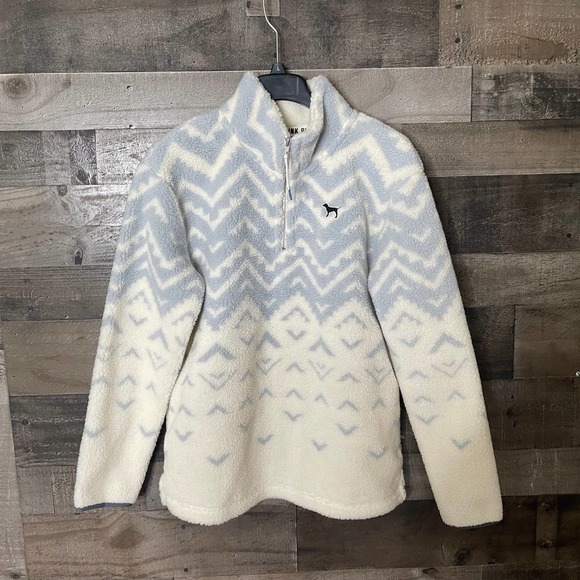 SOLD Pink Sherpa 1/4 Zip Pullover Small - Picture 1 of 3